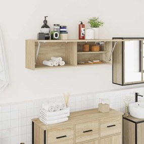 860096 vidaXL Стенен шкаф за баня, дъб сонома, 100x25x30 см, инженерно дърво
