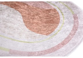 Миещ се кръгъл килим в оранжево и кремаво ø 120 cm Yuvarlak - Vitaus