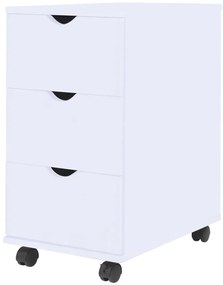 245727 vidaXL Контейнер с чекмеджета, 33x45x60 см, бял