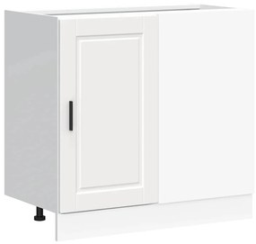 854298 vidaXL Кухненски шкаф "Porto" Бяла инженерна дървесина