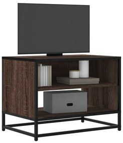 848883 vidaXL ТB шкаф, кафяв дъб, 61x40x46 см, инженерно дърво и метал