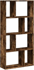 858151 vidaXL Библиотека, опушен дъб, 60x20x120,5 см, инженерно дърво