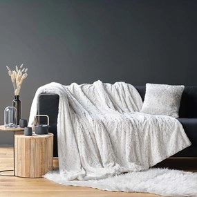 Сиво-бежово одеяло от изкуствена кожа 220x240 cm Alaska – douceur d'intérieur