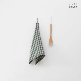 Ленена кърпа за съдове 45x65 cm Forest Green Gingham – Linen Tales