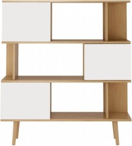 Бял шкаф за книги в дъб 120x130 cm Alana - Støraa