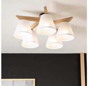 Плафон ANTONIO 5xE14/40W/230V дъб, монтиран на таван