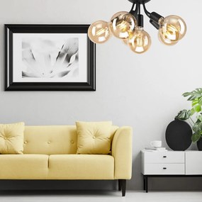 Черно осветително тяло за таван без абажури Viggo – LAMKUR