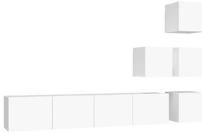 3114574 vidaXL ТВ шкафове за стенен монтаж, Бял, инженерно дърво