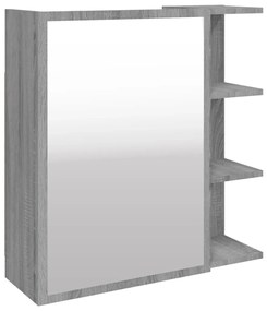 826352 vidaXL Огледален шкаф баня сив сонома 62,5x20,5x64 см инженерно дърво