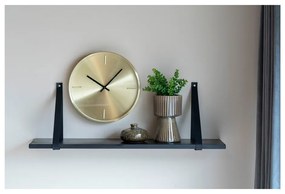 Черен дървен рафт с кожени дръжки , 80 x 20 cm Forno - House Nordic