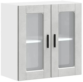 854151 vidaXL Кухненски стенен шкаф със стъклена врата Porto бетонно сив