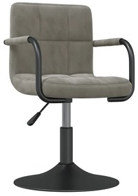 334606 vidaXL Бар табуретка, светлосива, кадифе