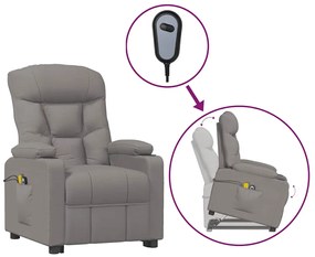 3093475 vidaXL Изправящ масажен стол, таупе, текстил