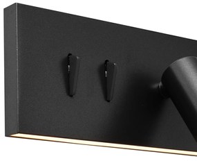 Модерна стенна лампа черна регулируема с USB-C вкл. LED - Modric
