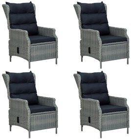 3067839 vidaXL Градински трапезен комплект, 5 части, светлосив