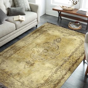 Златист килим с ориенталски десен Ширина: 160 см | Дължина: 220 см