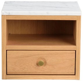 Нощно шкафче с плот от имитация на мрамор естествено Whitmore – Rowico