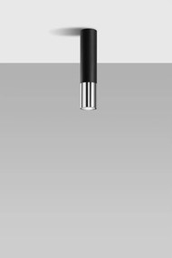 Черно/сребристo метално осветително тяло за таван ø 6 cm Longbot – Sollux