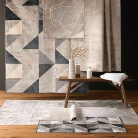 Сивo-бежов килим със смес от памук 68x110 cm Graphic – douceur d'intérieur