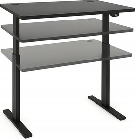 Електрическа маса с регулируема височина 72 - 117 см - орех, черно Ширина: 60 см | Дължина: 140 см