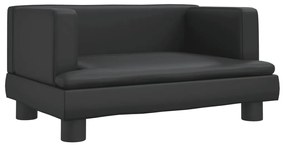 3196324 vidaXL Детски диван черен 60x40x30 см изкуствена кожа