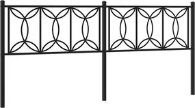 376165 vidaXL Метална резервна табла за легло, черна, 193 см