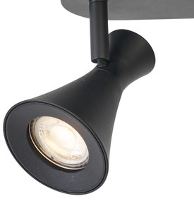 Модерен таванен прожектор черен 2-светлини регулируем - Triangle