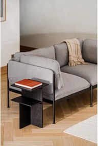 Черно нощно шкафче от декор от дъб с рафтове Atik – noo.ma