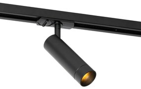 Модерен черен прожектор за 1-фазова 35 мм релсова система - Iconic Jeana Luxe
