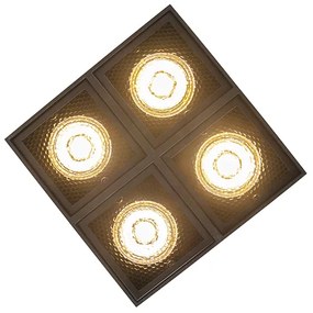 Дизайнерски прожектор черен 4-светлина - Qubo Honey