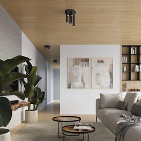 Черно осветително тяло за таван Castro – Sollux