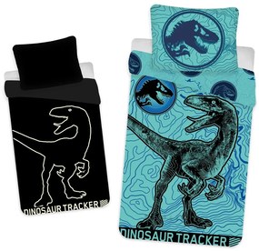 Памучно детско единично спално бельо със светещ ефект 140x200 cm Jurrastic World - Jerry Fabrics