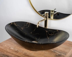 Умивалник за плот Rea Royal 60 Black Marble Mat