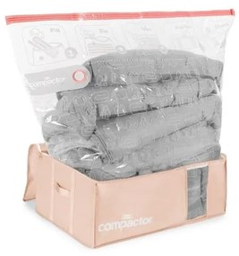 Вакуумни пластмасови кутии за съхранение на дрехи в комплект 3 бр. 65x45x27 cm Pink Edition – Compactor