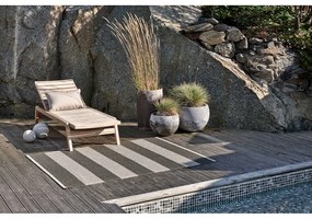 Антрацитна и кремава пътека за открито и закрито 70x150 cm Bob Charcoal Linen – Pappelina