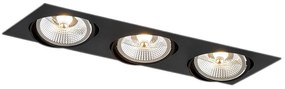 Argon 6116 - Лампа за вграждане OLIMP 3xGU10-AR111/12W/230V черен