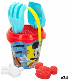 Комплект плажни играчки Mickey Mouse Ø 14 cm Пластмаса (24 броя)