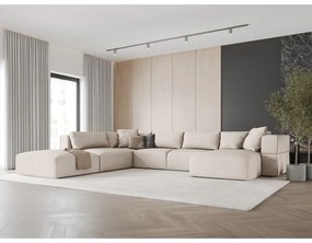 Бежов ъглов U-образен диван, ляв ъгъл Esther – Milo Casa