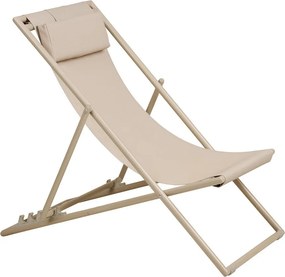 Бежов градински шезлонг метален Curtis – House Nordic