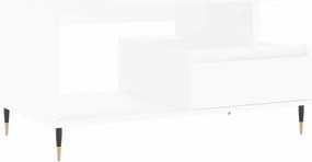 831012 vidaXL Кафе маса, бяла, 90x49x45 см, инженерно дърво