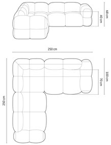 Сив ъглов диван Loretto – Cosmopolitan Design