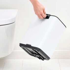 Кош за боклук Brabantia Bo Pedal 1010118, 7 л, Плавно затваряне, Гумирана основа, Бял