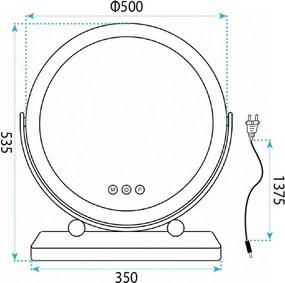 Огледало LED MAKE-UP Chrome 50 cm