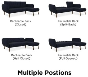 Тъмносин ъглов разтегателен диван Brittany - Novogratz