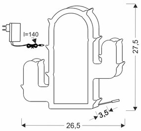 Зелена бебешка лампа Cactus - Candellux Lighting