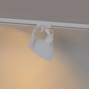 Индустриален релсов прожектор бял със сребърен интериор - Magnax