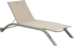 Сгъваем шезлонг с колелца Hesperide Jimani, Алуминий, Регулируем - Няма