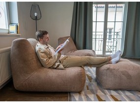 Пуф от рипсено кадифе в цвят горчица Tube 100 – SLOWDOWN