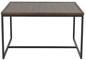 Тъмнокафява масичка за кафе с дъбова дървена плоскост ø 80 cm Deerfield – Rowico