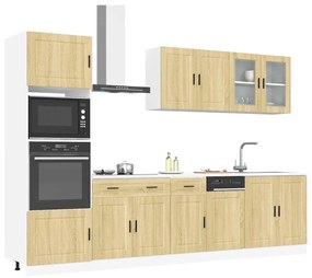 3314754 vidaXL Комплект кухненски шкафове, 7 части, "Porto", дъб сонома, инженерно дърво